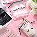 Reginary 60 Pieces Eyelash Cosmetic Bags Mini Small Lash Aftercare Bag Shampoo Bath Bags Plastic Organizer Jewelry Storage Gift Bag Pack for Travel Packaging Small Business, 3 Colors, 4 x 6 Inch