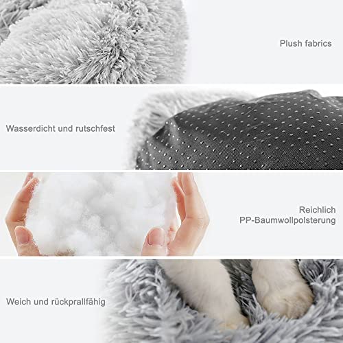 Lucky-Sign-Katzenbett-Hundebetten-Rundes-Kuschelbett-Hundekorbchen-Katzenkorb-Zum-Schlafen-Hundekissen-Waschbar-Katzenschlafplatz-fur-Katzen-und-kleine-Hunde-M-50-cm-O-Hellgrau | Dealmeister.io Alt tag für bilder post titel