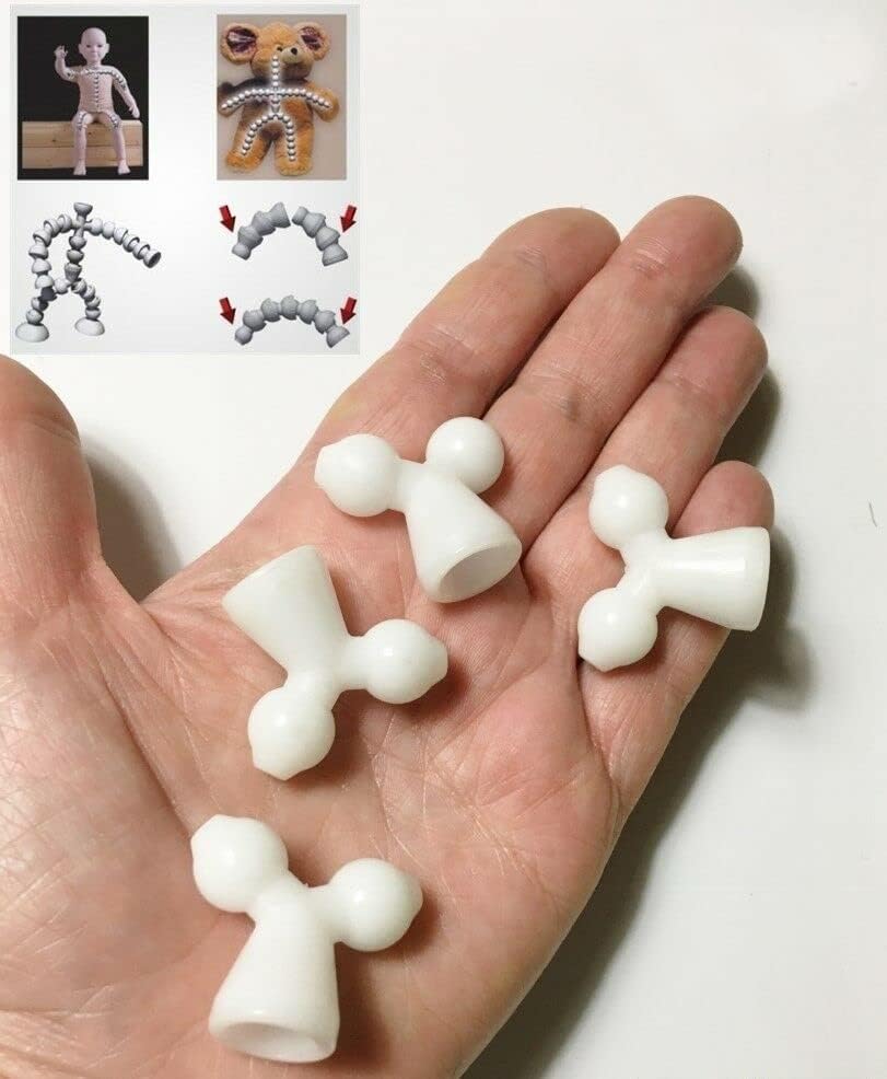 M03023-FS - Paquete de 4 conectores de cadera para zócalo de bola Jeton armadura flexible de 14 pulgadas para muñeca de juguete oso armadura larga
