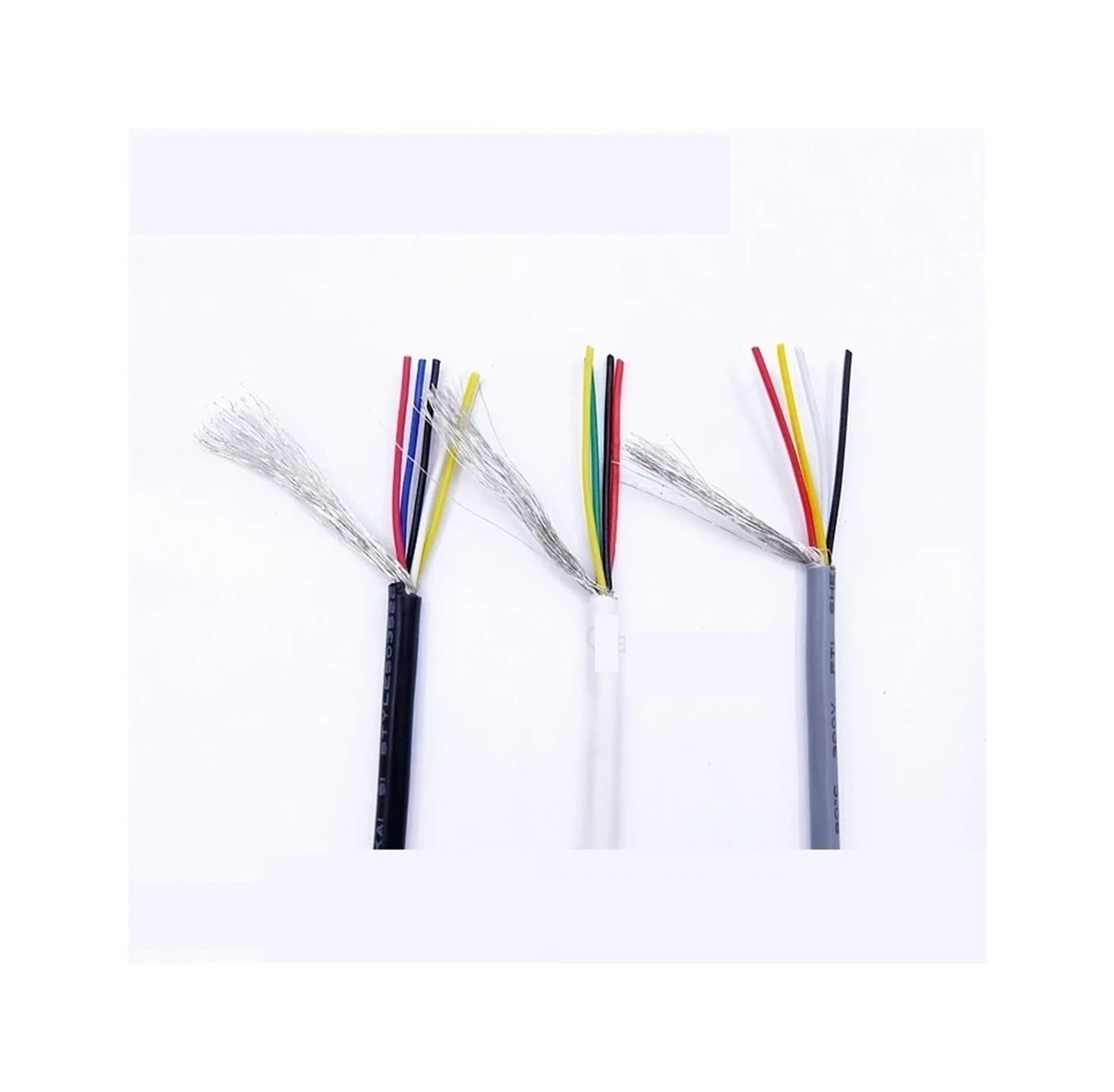 Shielded Wire 28AWG Signal Cable 2 3 4 5 6 7 8 Core PVC Insulated Channel Audio Line Headphone Copper Control Shield Wire UL2547(GRAY,50M_28AWG - (10CORES))