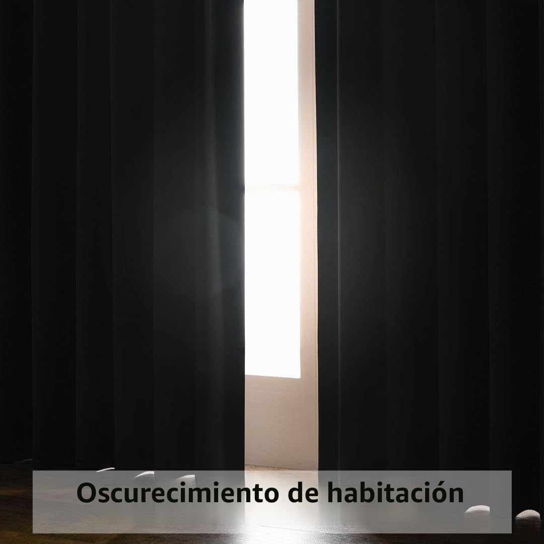 Joydeco Cortinas Opacas Modernas 2 Piezas 140x260cm, Juego de Cortinas Termicas Aislantes Frio y Calor Paras Dos Puertas Ventanas de Balcón, 85% Blackout Curtains con Trabillas Ocultas - Gris Blanco