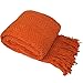 Home Soft Things Boon Knitted Tweed Throw Couch Cover Blanket, 50 x 60, Burnt Orange