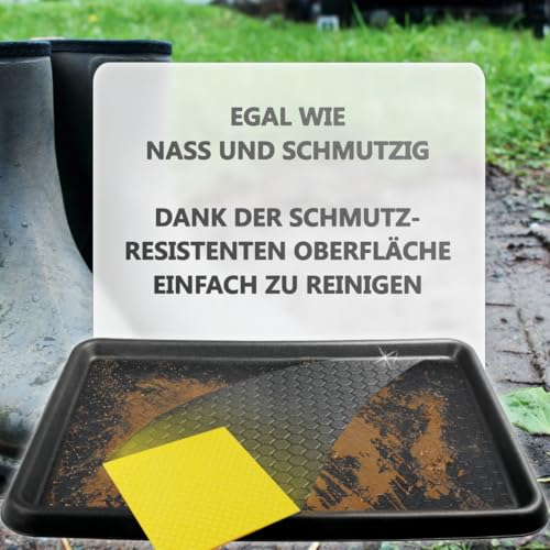 Schuhabtropfschale Schuhmatte 60 x 40 cm aus Kunststoff Schuhwanne Schuhablage mit erhöhtem Rand (1 Stück)