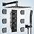 Bostingner Shower System with Body Jets, 12" Thermostatic Rainfall Shower System with 6 Body Spray Jets (Can All Run Together) Full Body Spray Shower Jets System, Shower Valve Included, Matte Black