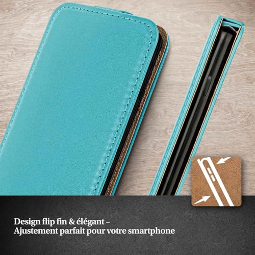 Étui pour iPhone 14 Pro Max à rabat moex turquoise idéal pour le bureau