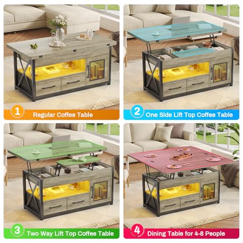 Itaar 40" Lift Top Coffee Table with Storage for Living Room, 4 in 1 Table - Image 5