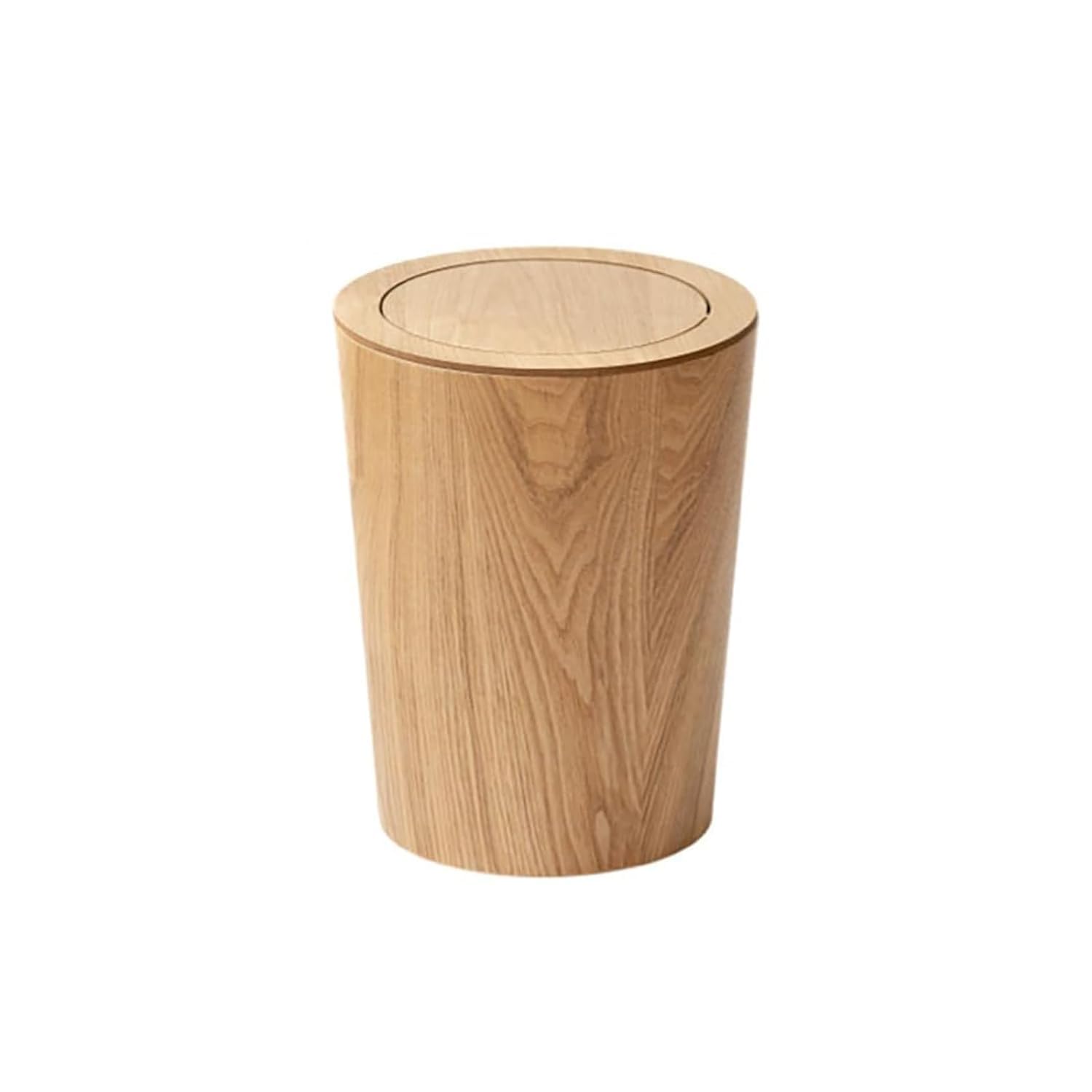 Papelera Papelera Redonda, Papelera de Madera con Tapa, Papelera de Reciclaje, Papelera con Tapa para baño, Aseo de Invitados, Papelera de Cocina
