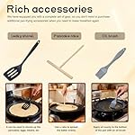 11.2” Crepe Pan Nonstick，Granite Coating Dosa Pan Pancake Flat Skillet Tawa Griddle,Scone Pan,With Stay-Cool Handle, Induction Compatible, PFOA Free - Image 3