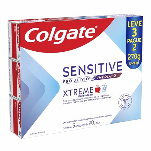 Colgate Creme dental Sensitive Pro Alívio Imediato Xtreme 3x90g Colgate Creme dental Sensitive Pro Alívio Imediato Xtreme 3x90g