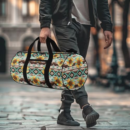 Aztec Travel Bag for Women Crossbody Sunflower Duffle Bag with Handle for Travel Women Lightweight Personal Item Bag for Airlines with Strap Carry on Luggage Tote4