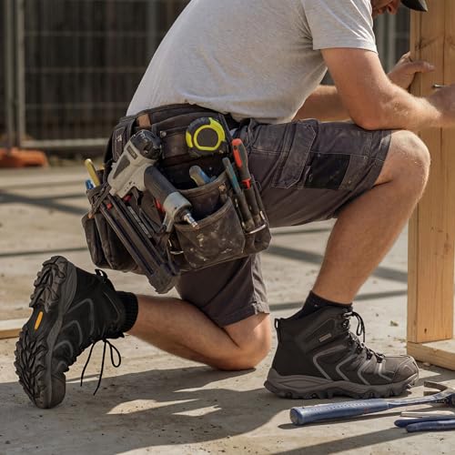 Image of NORTIV 8 Waterproof Work Boots for Men Steel Toe Safety Construction Boots ARMADILLO-STL