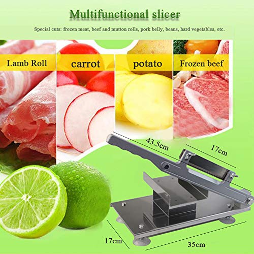 for Home Or Commercial Use,Meat Cleaver Manual Frozen, Adjustable Thickness Meat Cutter, Potato Hard Vegetable Beef and Lamb Roll Home Slicing Machine - Image 2