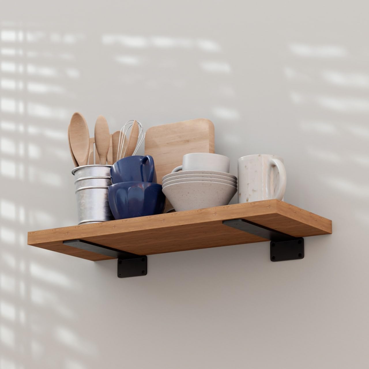 LEOPO Floating Shelf Brackets - Heavy Duty & Rustic -8