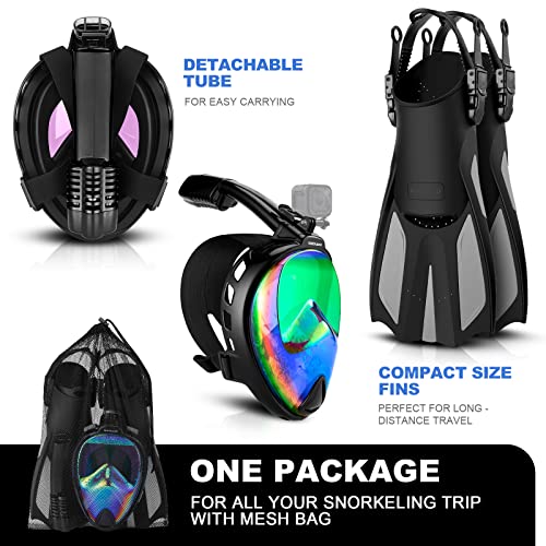 Odoland SP0851BBL Snorkeling Packages, Diving Full Face Mask thumb #7