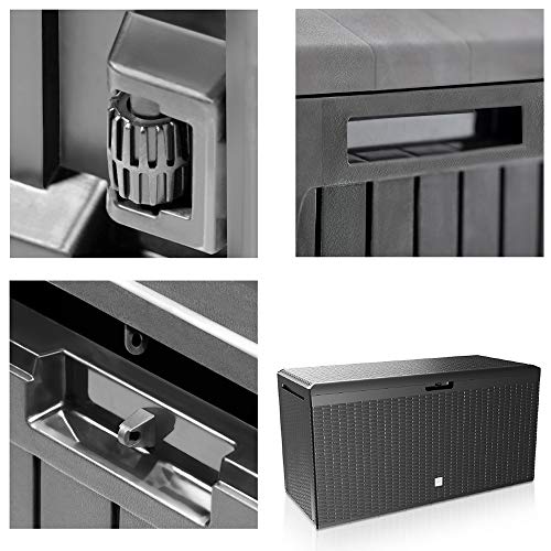 Casaria Auflagenbox Rato Plus wasserdicht Rollen 100 kg Smart Click System Outdoor Gartenbox Aufbewahrungsbox Kissenbox – Bild 4