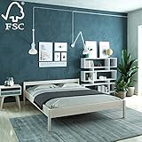 Cama de Madera Matrimonial 200x200 cm con Somier de Láminas