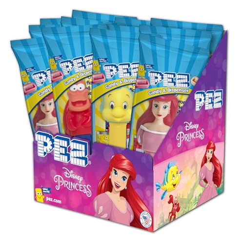 Image of Disney The Little Mermaid PEZ Party Pack, 12 count Assorted Characters each individually wrapped two candy refills
