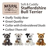 PMS VFM – Staffordshire Plüschtier Weißer Staffordshire Bull Terrier Hund 30 cm weiches Spielzeug – super Flauschige, luxuriöse lebensechte Stofftier-Teddy – Natural World Collection