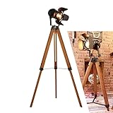 ¿Eres cinemaníaco? Entonces no puede faltar en tu casa o negocio la lámpara de pie vintage Cinema de aluminio con trípode de madera. Su foco orientable permite destacar tus objetos favoritos o dirigir la luz hacia una zona específica con gran facilidad.Cable decorativo rojo con enchufe e interruptor.*No incluye bombilla*