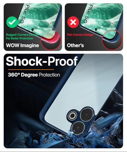 Image of WOW IMAGINE Shockproof Hybrid Back Cover for Mi Redmi 13 5G | Poco M6 Plus 5G | Hard Slim fit Back Case | PC & TPU | Clear Transparent Case - Blue
