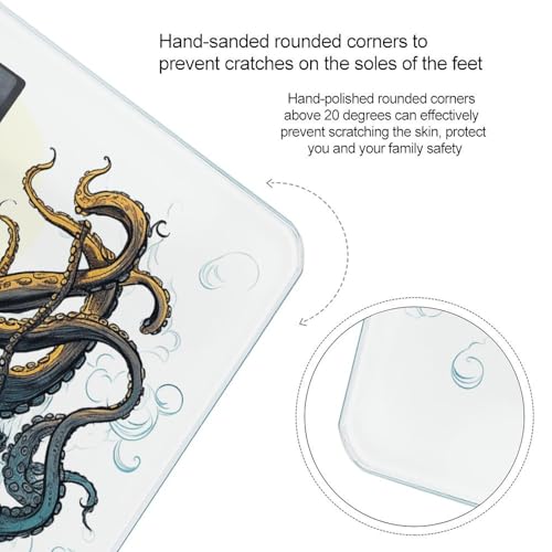 Báscula digital Sun Ocean Octopus de vidrio templado miniatura 4