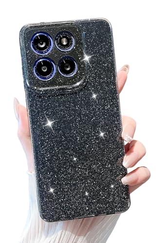MINSCOSE for Moto G Stylus 2025 Case,Cute Super Vibrant Neon Glitter Shiny Bling Sparkly Case Thin Slim Shockproof Camera Protection Cover for Women Girl for Motorola Moto G Stylus 2025-Black