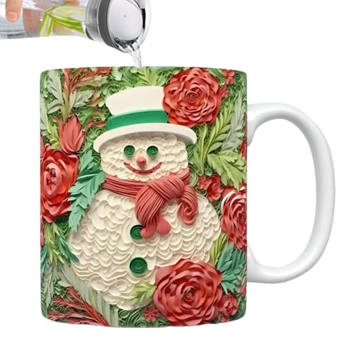 Tazas Navideñas Con Forma De Muñeco De Nieve - Taza De Café Cerámica, Taza De Navidad | Vaso Decorativo Para Vino, Sopa, Zumo, Cerveza, Agua En Fiestas, Comidas Y Celebraciones Especiales