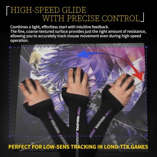 Image of TALONGAMES Glass Gaming Mouse Pad 真夜MAYO, FeatherGlide Coating, Speed Surface, Ultra-Thin 1.5mm, Custom Silicone Base, Ultra-Smooth, Large 490x420mm, High Precision, Tempered AGC Glass (ULTRAPAD, S3)