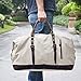 Jack&Chris Oversized Canvas Leather Trim Travel Tote Duffel Shoulder Handbag Weekender Bag Women Shopping Bag CB1004