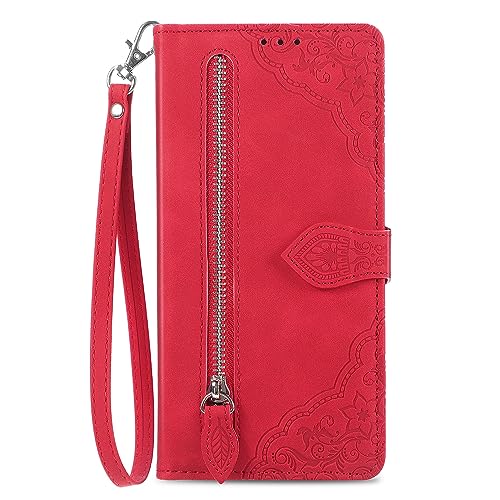 Reißverschluss-Hülle Für Xiaomi 13T/13T Pro – Flip-Leder Mit Standfunktion & Kartenfächern