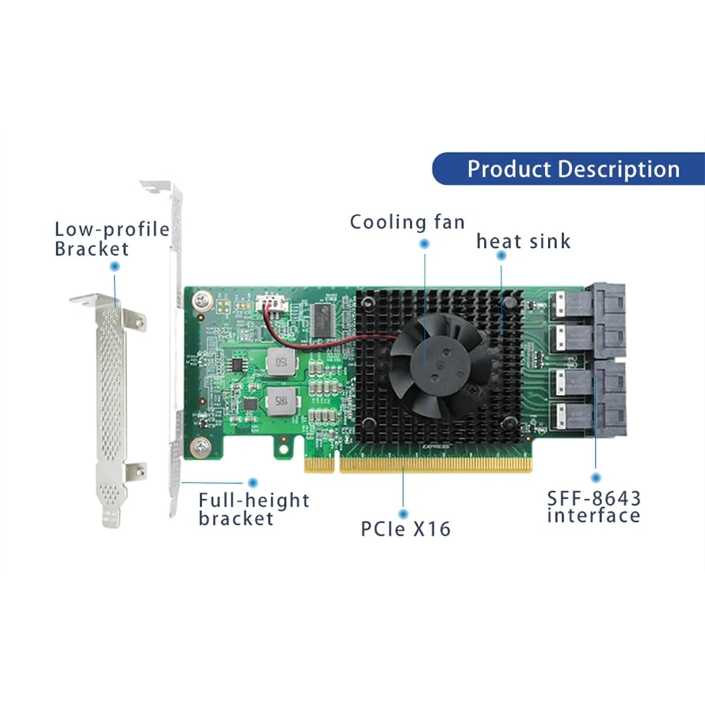 Adattatore Switch PCIe3.0 X16 A 4 X U.2 NVMe SSD 4 X Adattatore Switch U.2 NVMe SSD per Controller PLX8747 Adattatore PCIe3.0 PLX8747