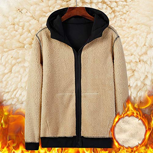 Alalaso Men's Casual Slim Full Zip Thick Fleece Hoodie Cardigan Sweaters With Pockets Black #TOP3