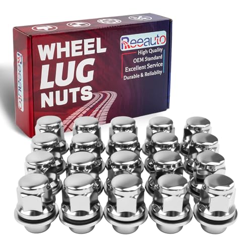 M12x1.25 Lug Nuts with Mag Flat Seat 20 pcs 13/16 21mm Hex 1.5in Chrome Compatible with Q70 Q45 Q50 G37 I30 350Z 370Z 200SX