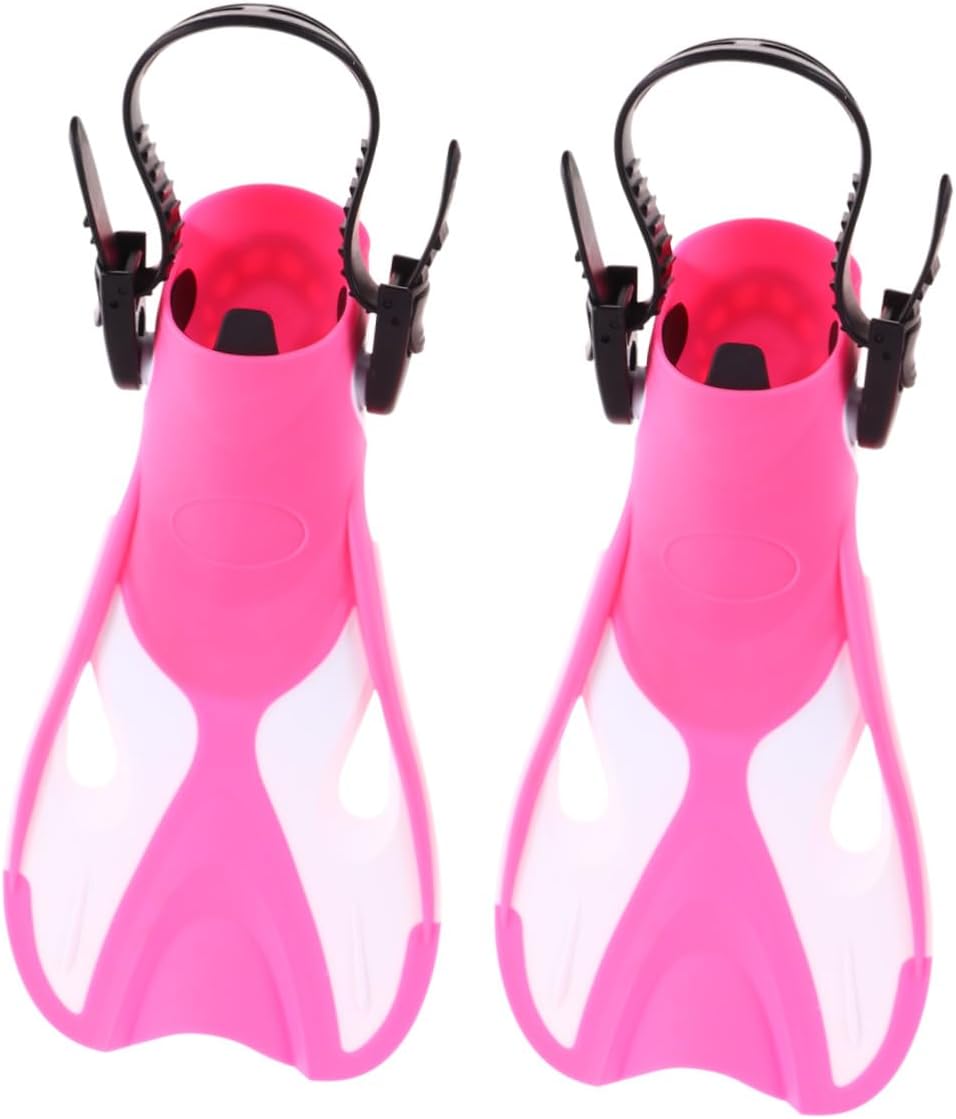 Adjustable Snorkeling Fins for Adults Pink White Swimming Flippers Heel Fin Outdoor Diving Snorkeling Gear Size Euro 37-41
