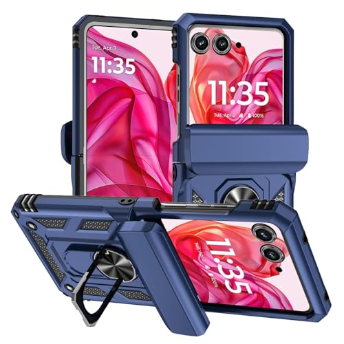 Coque Motorola Razr 2024 bleu marine en silicone rigide antichoc