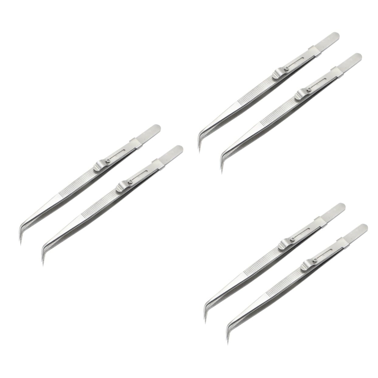 FRCOLOR Kit Di 6 Pinzette Multifunzionali in Acciaio Con Punta A Punta Per La Riparazione Di Gioielli Per Manicure E Ciglia