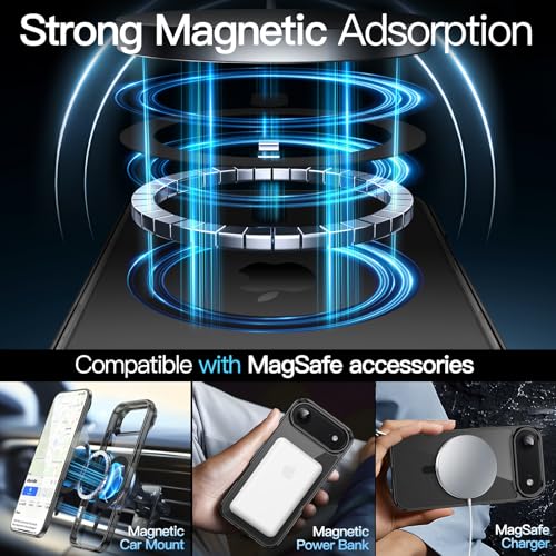 JETech Magnetic Case for iPhone Air Compatible with MagSafe, Shockproof Phone Bumper Cover, Anti-Scratch Clear Back, 6.5-Inch Display (Black) by JETech - Image 4