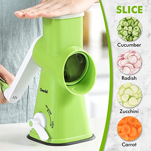 Rotary Cheese Grater, Mandoline Vegetable Slicer With 3 Detachable Drum Blades, Rotary Grater For Kitchen Dishwasher Safe, Efficiently Cheese Grinder For Vegetables, Nuts, Etc #TOP1