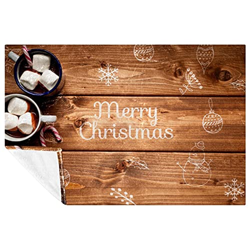 Couverture douce lit plaid chaud Merry Christmas canapé camping 150x100