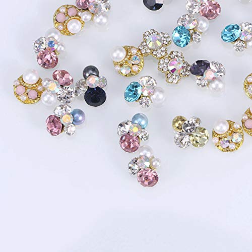Lurrose 30 stücke 3d kristall nagel edelstein nagel strass legierung maniküre ohrstecker tipps nagel zubehör nagel… – Bild 4