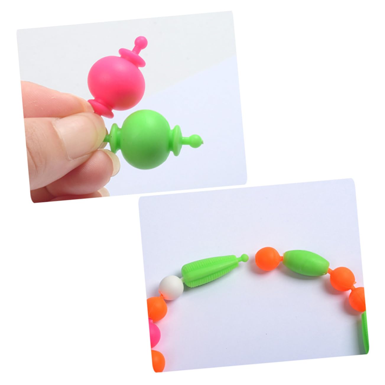 Kit Braccialetti Fai da Te per Ragazzo Ragazza Perline Plastico, 1 | Box Trasparente, Varie Sagome e Misure, per Attività Creative e Decorazione