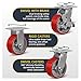HANDSAMMU 5" X 2" Heavy Duty Casters- Industrial Casters, Polyurethane Casters Wheels, Capacity up to 4000 Lb. Use for Platform Truck, U-Boat Cart,Workbenches (4 Brake)