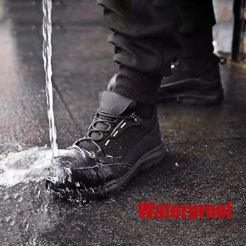 ulogu Steel Toe Shoes for Men Women,Waterproof Non Slip Lightweight Indestructible Work Sneakers,Construction Safety Roofing Zapatos Trabajo Black3