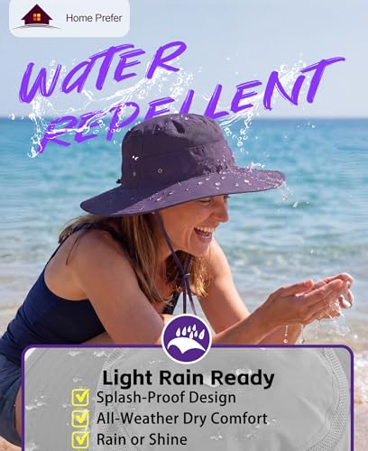 Image of Home Prefer UPF 50+ Men's Sun Hat Wide Brim Bucket Hat UV Protection Hat for Mens Womens Beach Safari Gardening Golf Fishing