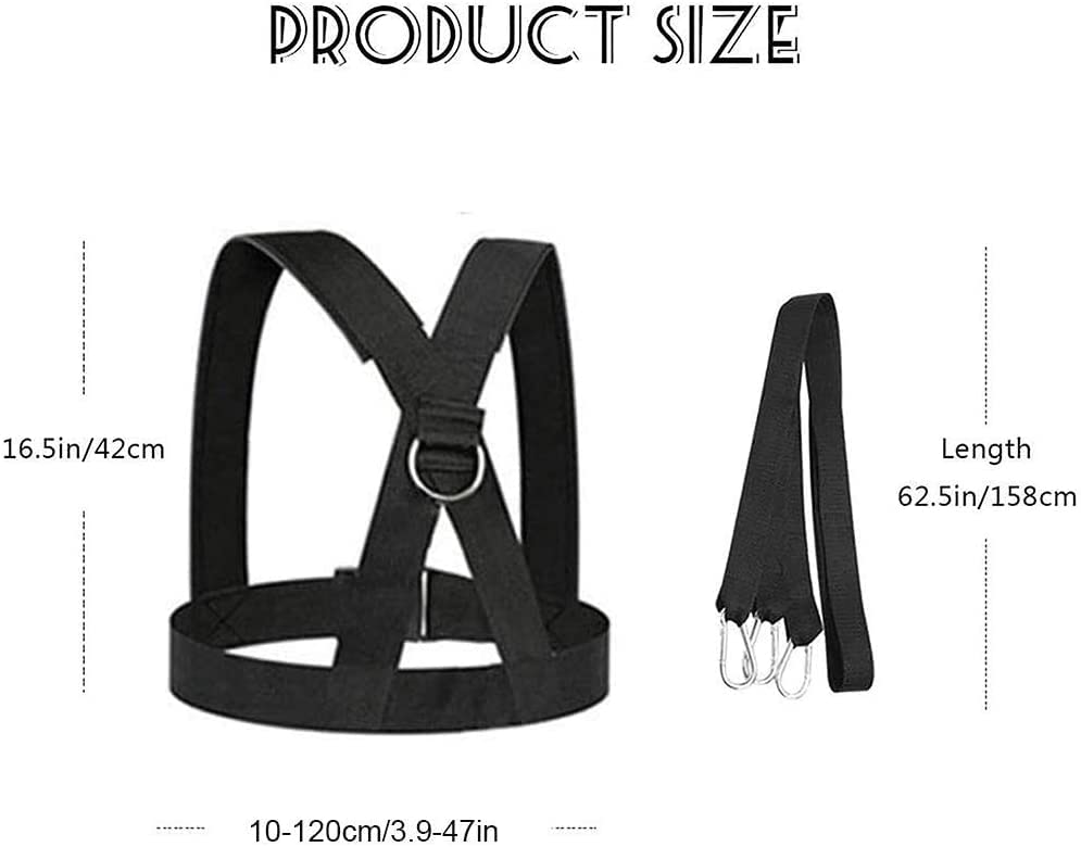 Image of Sled Harness, Weight Speed Tire Pulling Workout Resistance and Assistance Trainer Physical Training Rope Football Exercise Equipment for Outdoor Indoor Men and Women
