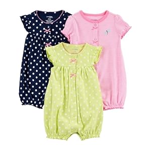 Simple Joys by Carter’s baby-girls 3-pack Snap-up Rompers