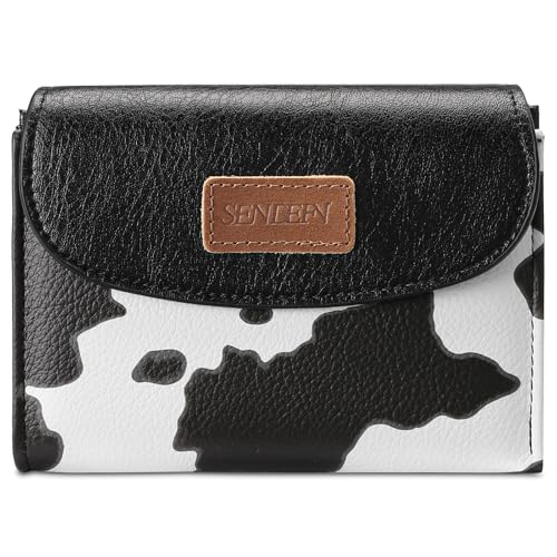 Image of SENDEFN Small Womens Wallet RFID Blocking Double Zipper Pocket Card Holder Purse