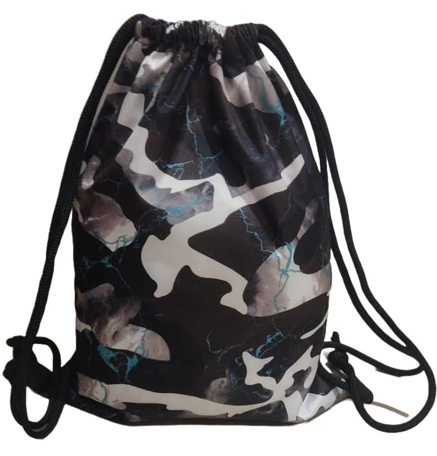 15 Litres Multicolor Waterproof Drawstring Bag Backpack For Swimming Riding Gym And Cycling For Kids And Adults (Black)-image-8