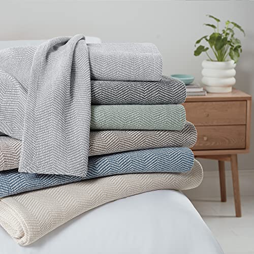 Aston & Arden Chenille Throw Blanket - 100% Ringspun Cotton All Season, Luxury Hotel Quality, Soft On Skin, Breathable, Heavyweight 400 Gsm For Bed, Sofa, And Chair, King, Pistachio Green #TOP5