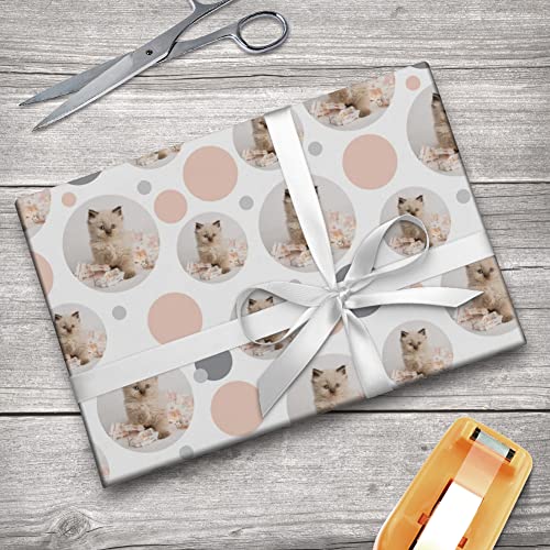 Graphics & More Miradoll Ragdoll Cat Floral Gift Wrap #TOP14